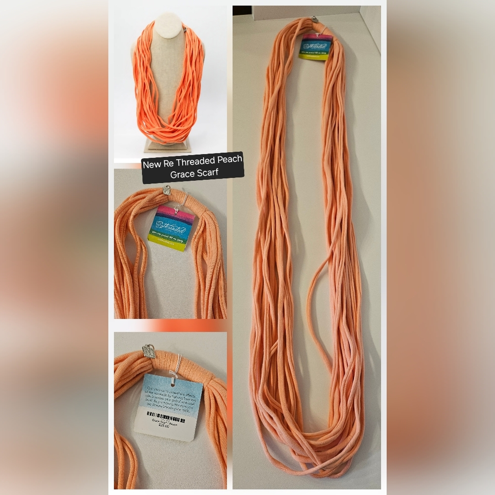 NWT Re-Threaded Grace Scarf peach color